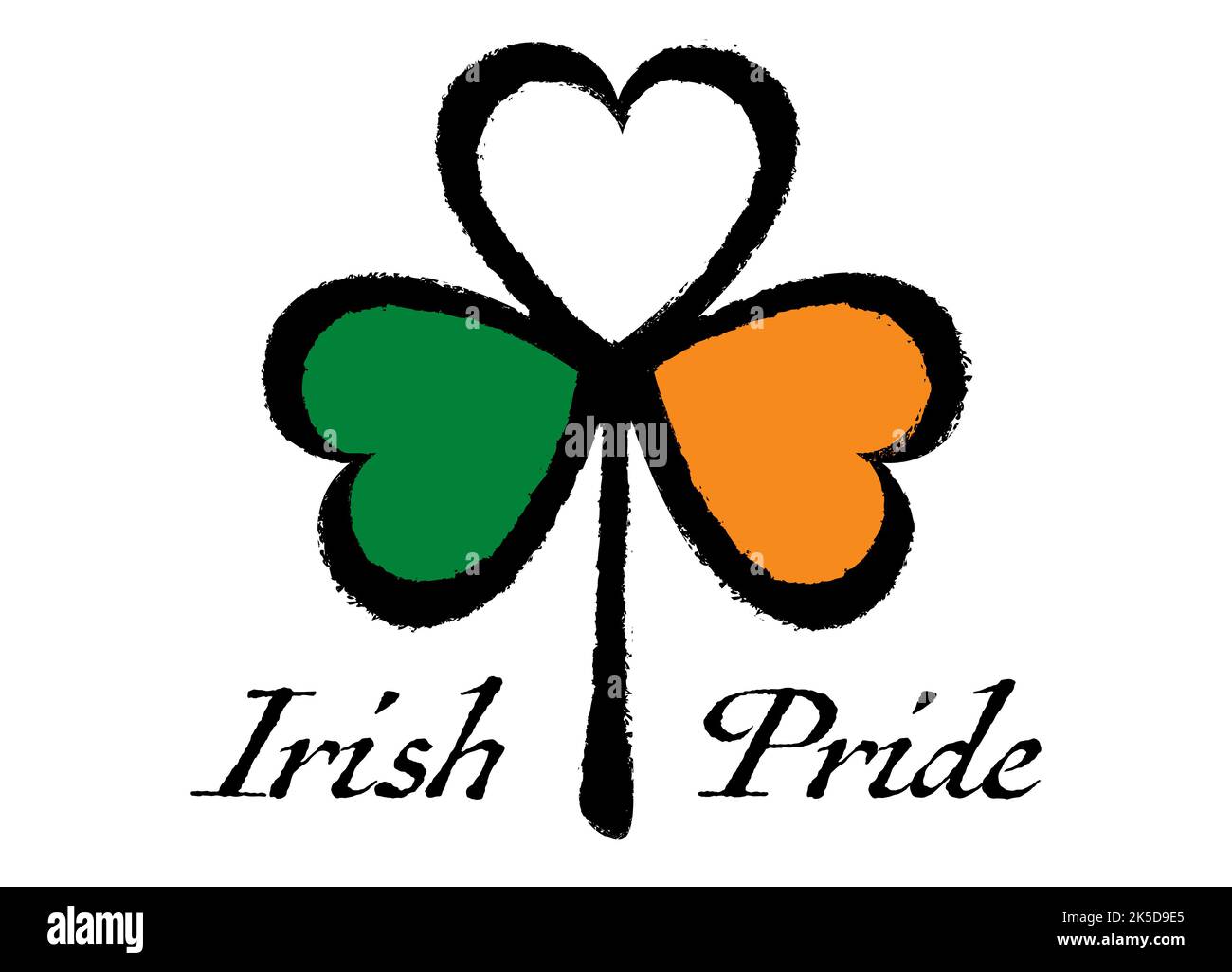 Un timbre de trèfle de grunge aux couleurs du drapeau irlandais Illustration de Vecteur