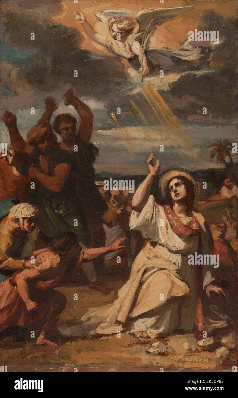 Esquisse pour l'élise notre-Dame-de-Lorette : le martyre de saint Etienne, 1836. Le martyre de Saint Stephen. Banque D'Images Esquisse pour l'élise notre-Dame-de-Lorette : le martyre de saint Etienne, 1836. Le martyre de Saint Stephen. Banque D'Images