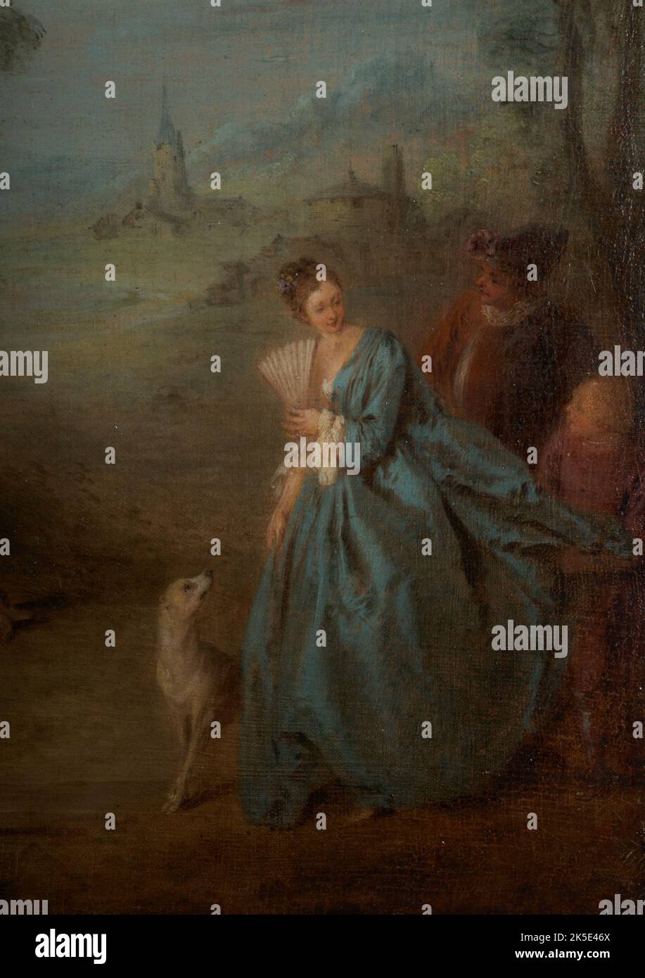 Assemblée dans un parc, entre 1715 et 1736. Fête dans un parc, détail. Banque D'Images