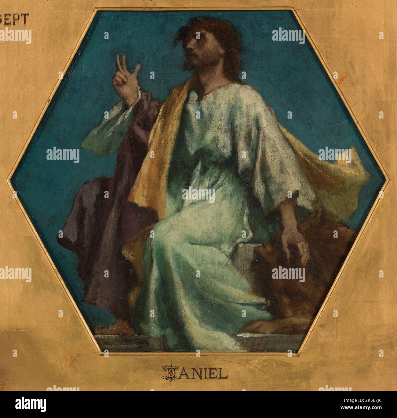 Esquisse pour l'&#xe9;lise Saint Fran&#xe7;ois Xavier : Daniel, c.1875. Banque D'Images