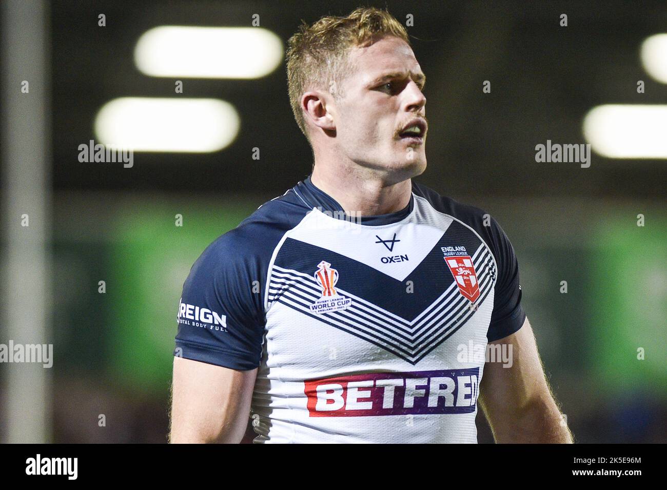 Salford, Royaume-Uni. 7th octobre 2022 - Tom Burgess d'Angleterre, Rugby League Pre World Cup International friendly, Angleterre contre Fidji au stade AJ Bell, Salford, Royaume-Uni crédit: Dean Williams/Alay Live News Banque D'Images