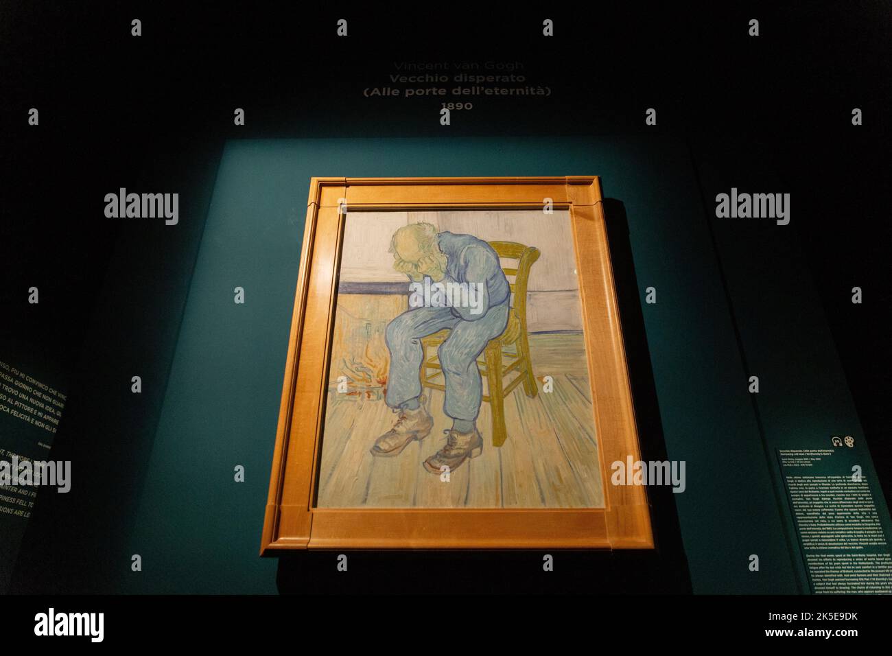 Rome, Italie. 7th octobre 2022. « Le vieil homme en détresse (« à la porte d'Eternity ») » de Vincent Van Gogh exposé dans l'exposition « Van Gogh. Crédit : ZUMA Press, Inc./Alay Live News Banque D'Images