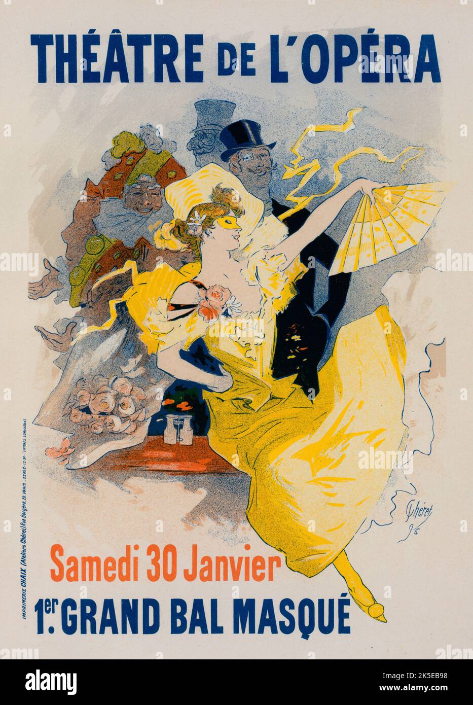 Affiche pour le « TH&#xe9;&#XE2;votre de l'Op&#xe9;ra. Samedi 30 janvier 1897. Premier Grand Bal Masqu &#xe9;"., c1897. [Editeur: Imprimerie Chaix; lieu: Paris] Banque D'Images