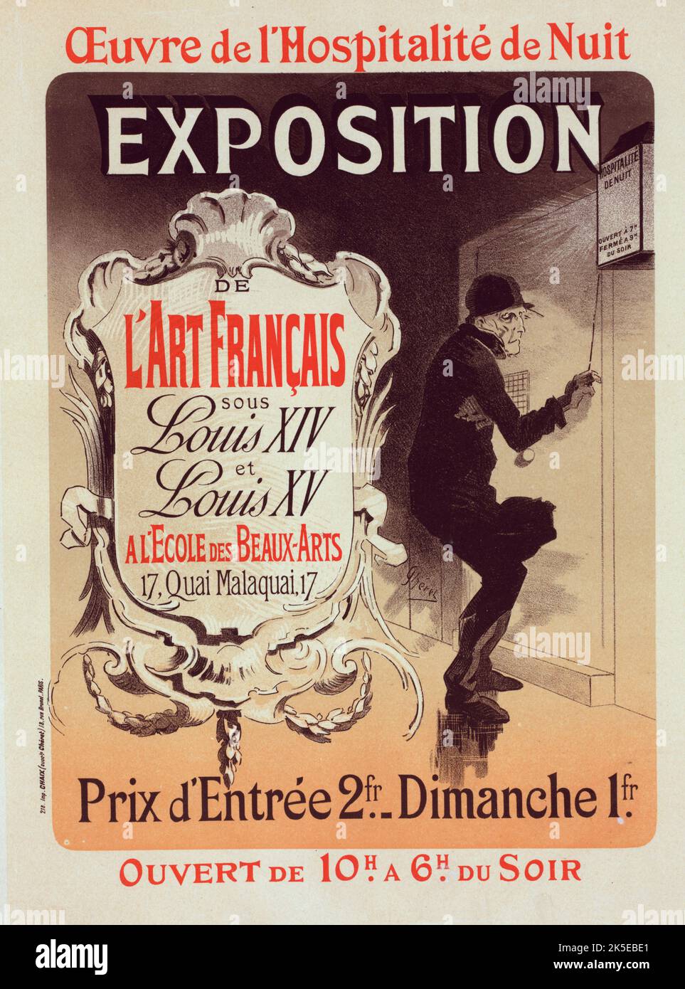 Affiche pour 'l'oeuvre de l'Hospitalit&#xe9; de nuit'., c1898. [Editeur: Imprimerie Chaix; lieu: Paris] Banque D'Images