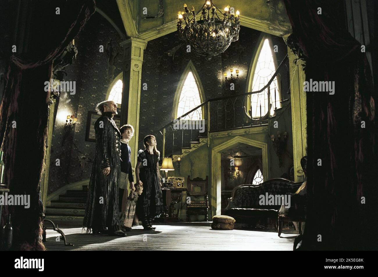 JIM CARREY, LIAM AIKEN, EMILY BROWNING, Lemony Snicket's A SERIES OF UNFORTUNATE EVENTS, 2004 Banque D'Images