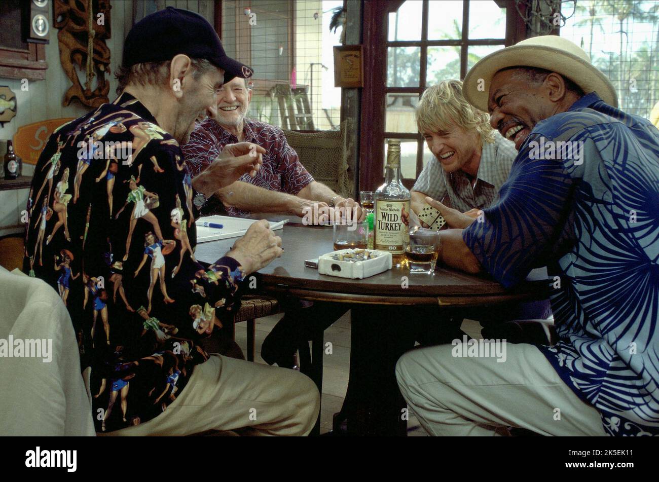 HARRY DEAN STANTON, Willie Nelson, Owen Wilson, Morgan Freeman, THE BIG BOUNCE, 2004 Banque D'Images