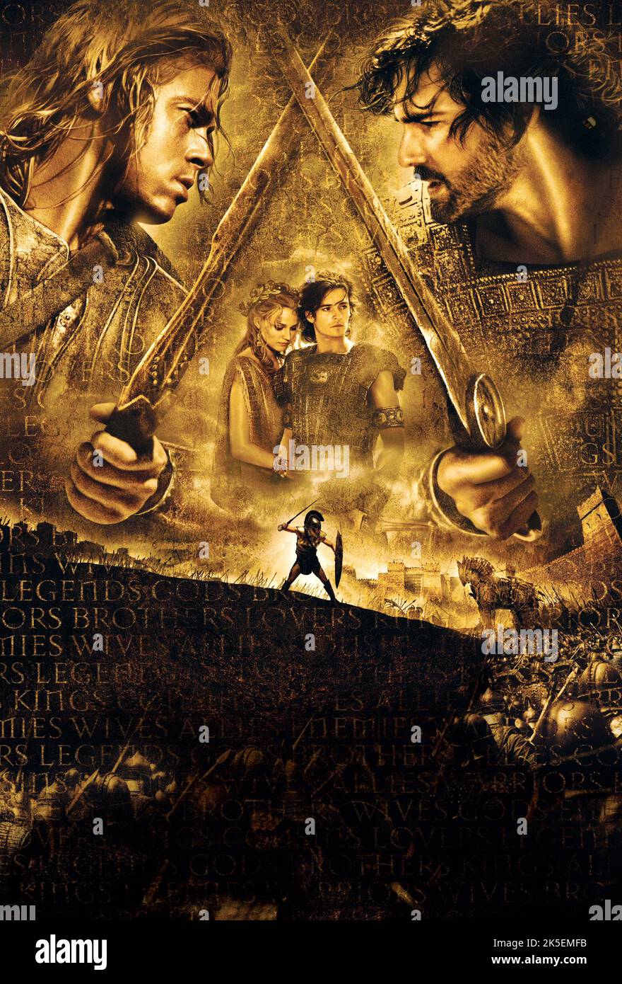 BRAD PITT, DIANE KRUGER, ORLANDO BLOOM, ERIC BANA, TROY, 2004 Banque D'Images