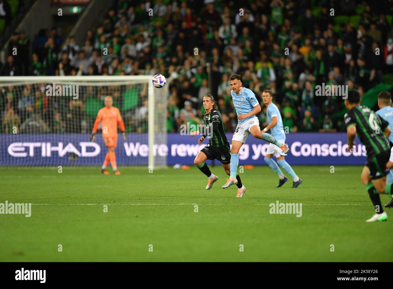 Melbourne, Australie. 7 octobre 2022. Melbourne City contre Western United au parc AAMI Banque D'Images
