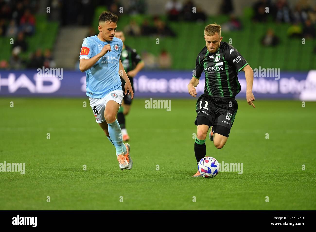 Melbourne, Australie. 7 octobre 2022. Photo : Taras Jan Gomulka, Connor pain au match Melbourne City contre Western United à AAMI Park Banque D'Images