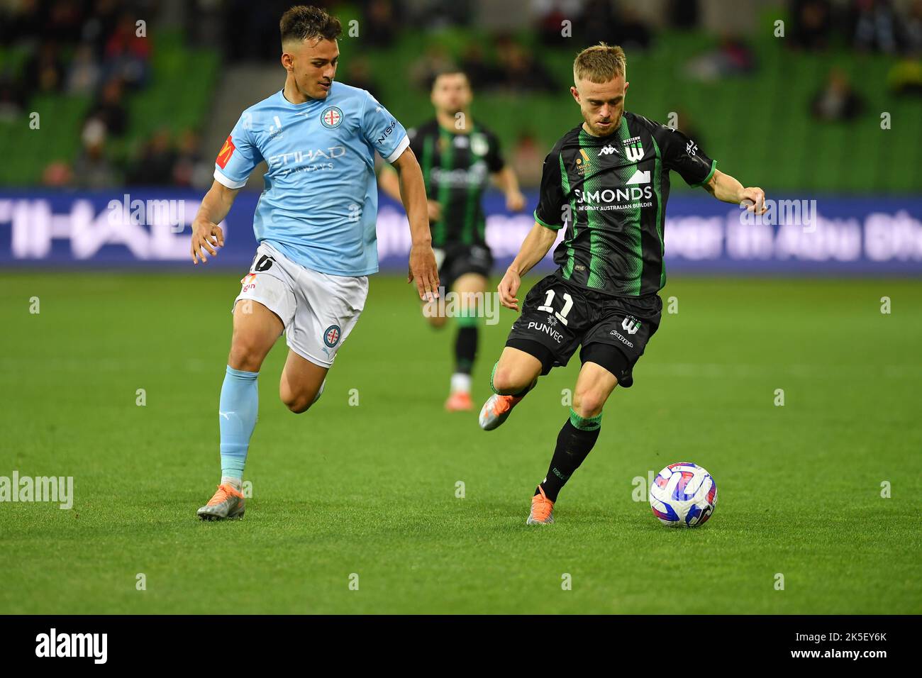 Melbourne, Australie. 7 octobre 2022. Photo : Taras Jan Gomulka, Connor pain au match Melbourne City contre Western United à AAMI Park Banque D'Images