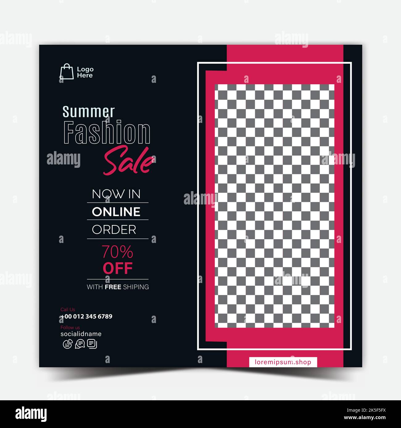 Modèles de publication sur les médias sociaux pour la mode; modèles de publicité de mode, nouveau modèle de publication de collection Illustration de Vecteur