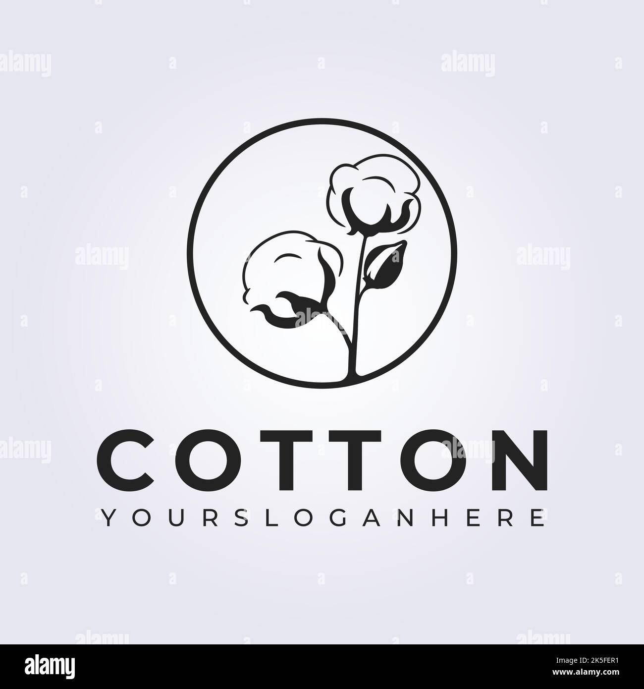 motif vectoriel de logo de produit fermier de coton simple Illustration de Vecteur