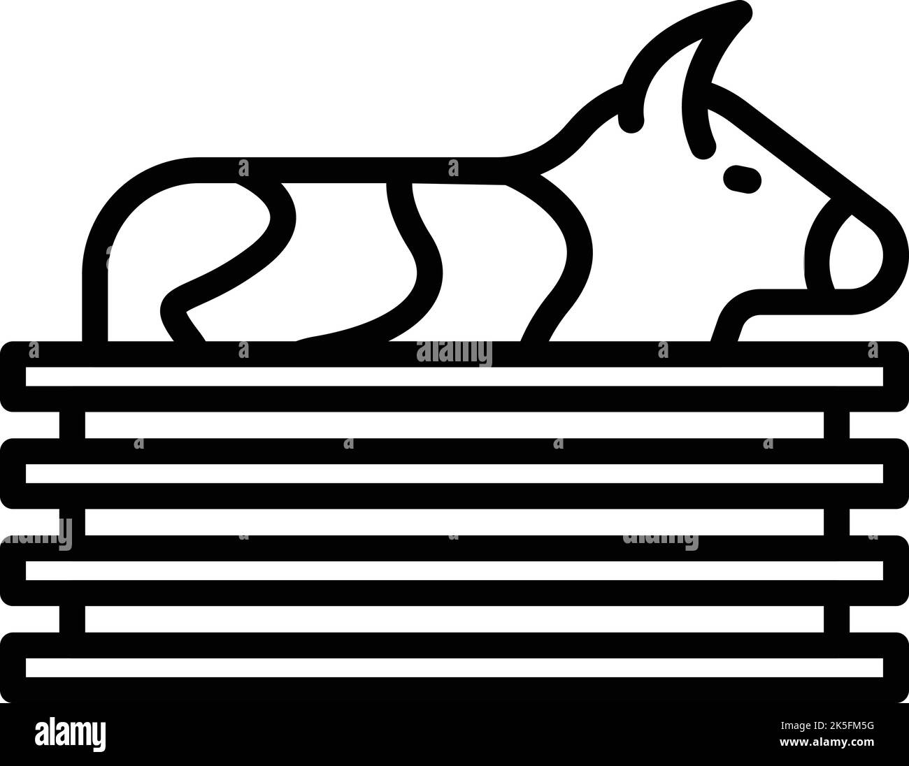 Vecteur de contour d'icône de clôture de vache. Ferme laitière. Bœuf animal Illustration de Vecteur