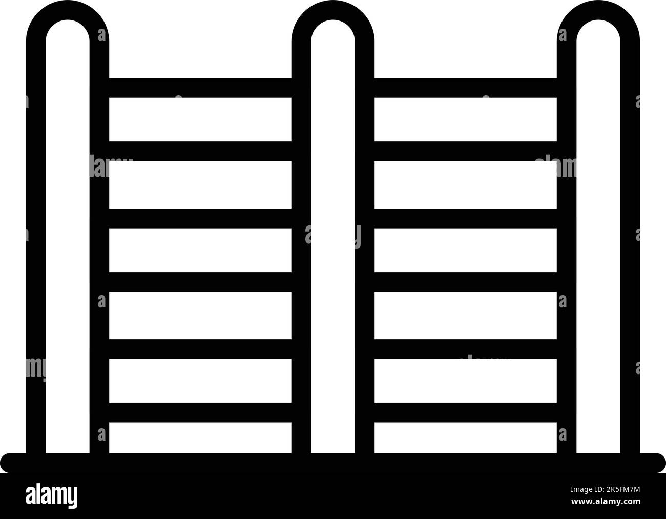 Vecteur de contour de l'icône de clôture de ferme. Ferme d'animaux. Bétail de groupe Illustration de Vecteur