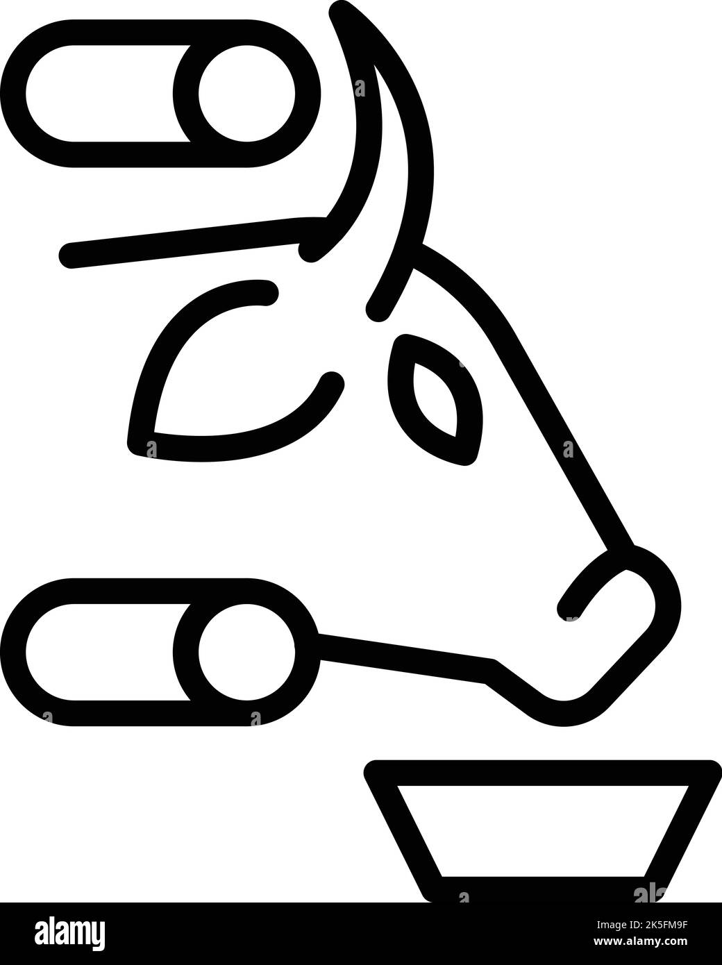 Vecteur de contour de l'icône lait de vache. Ferme de bétail. Animal Angus Illustration de Vecteur