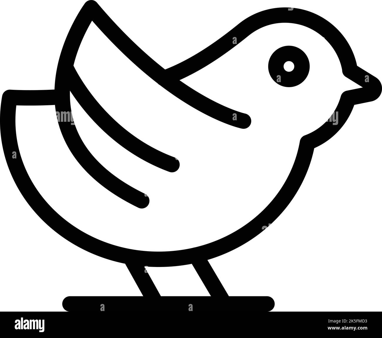 Vecteur de contour de l'icône de ligne de sparrow. Vol d'oiseau. Maison de l'arbre Illustration de Vecteur