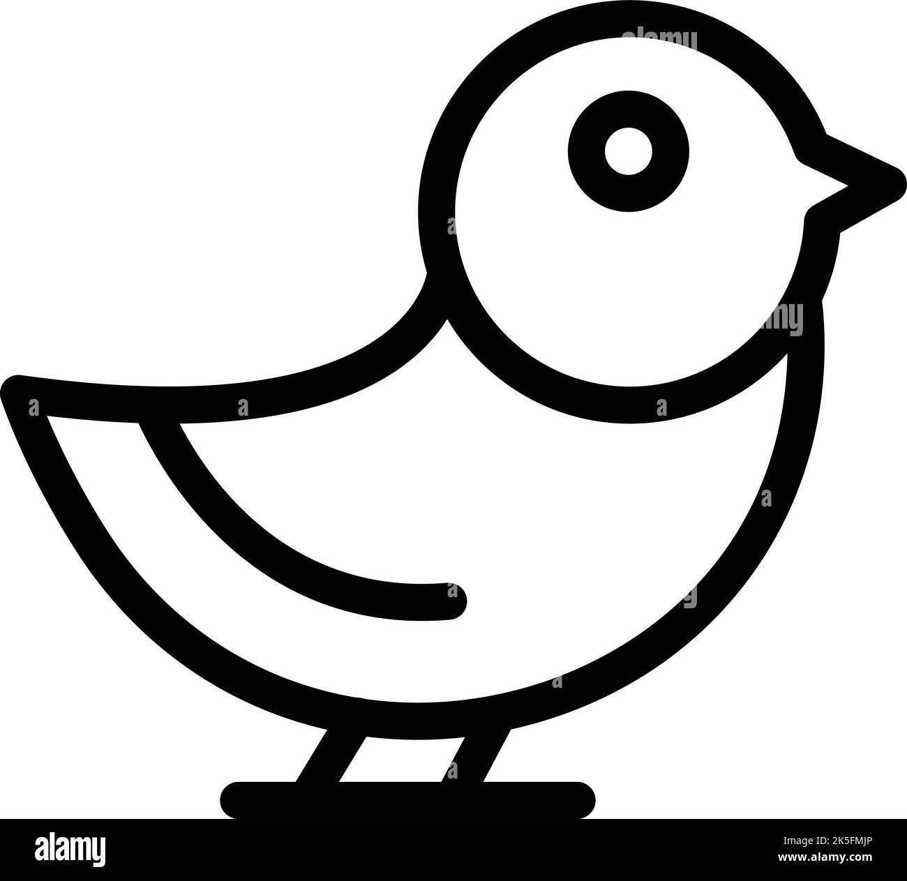 Vecteur de contour de l'icône de ligne de réserve de l'arbre. Oiseau de vol. Jolie mouche Illustration de Vecteur