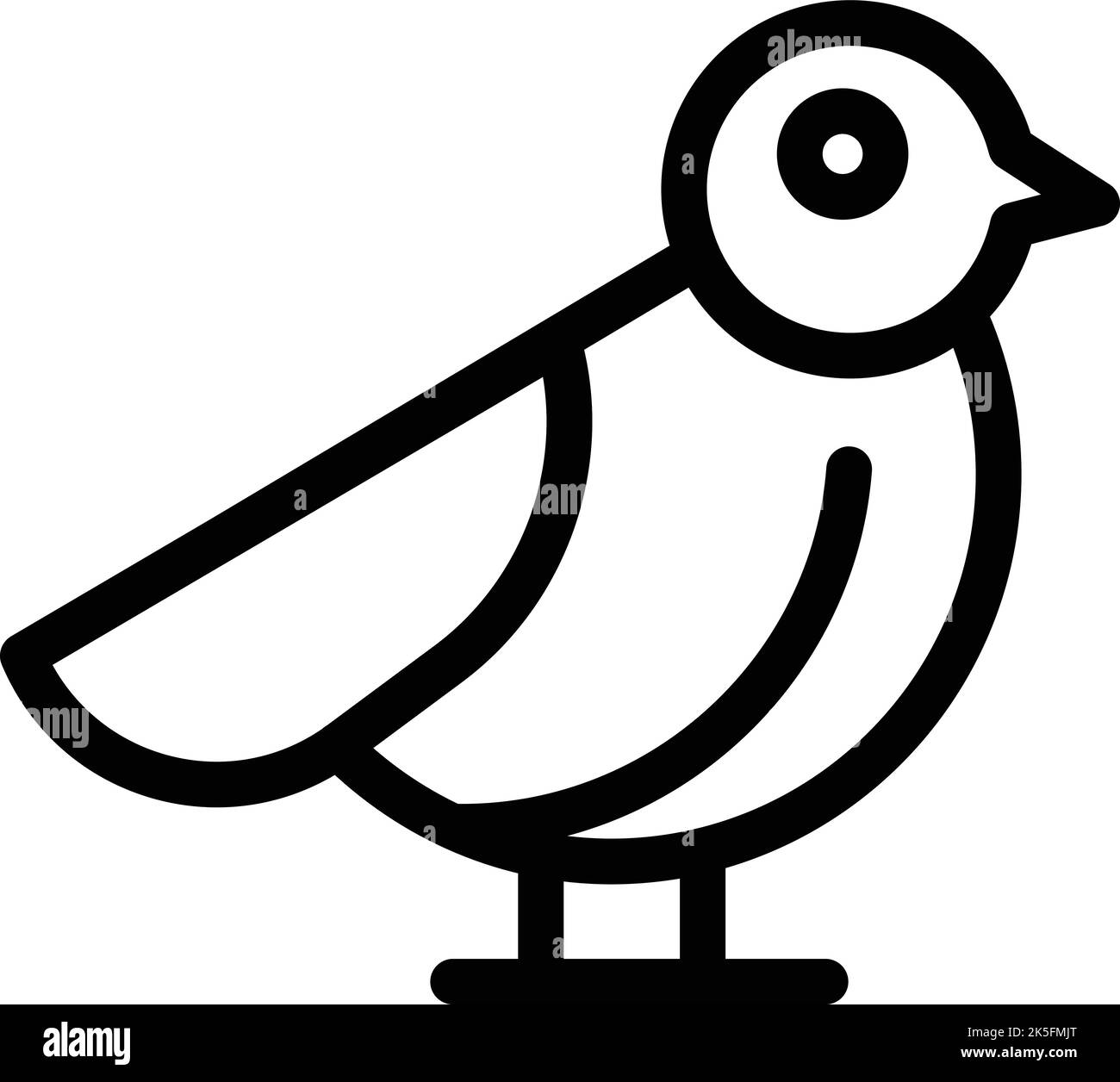 Vecteur de contour de l'icône d'éparpillote femelle. Oiseau d'arbre. Joli oiseau Illustration de Vecteur