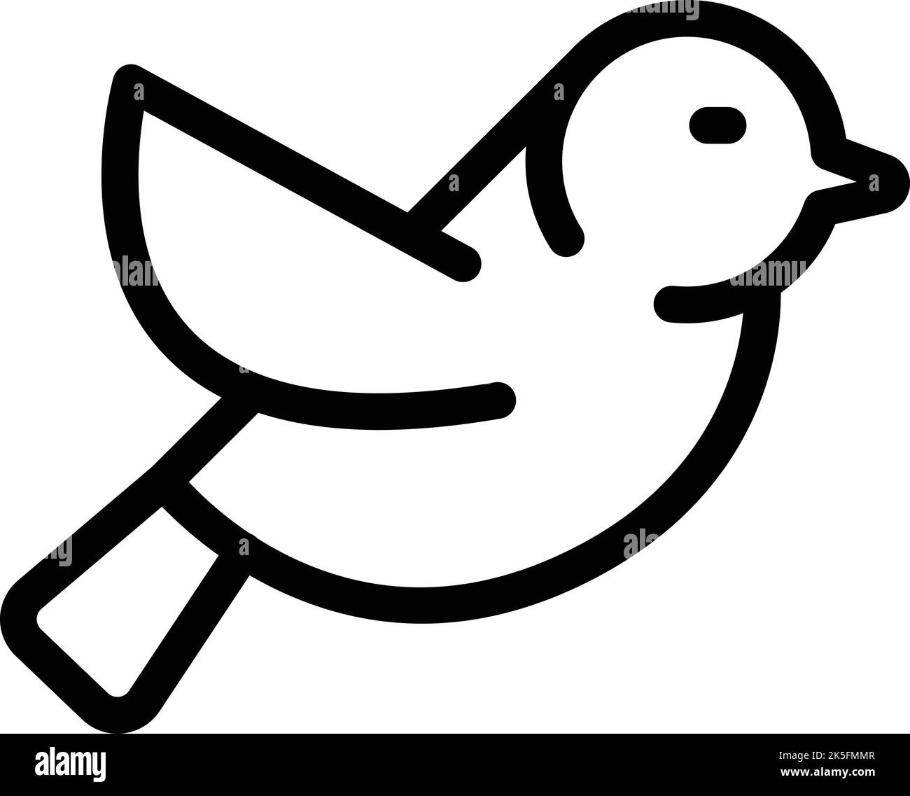 Vecteur de contour de l'icône d'oiseau d'arrow. Arbre animal. Jolie mouche Illustration de Vecteur