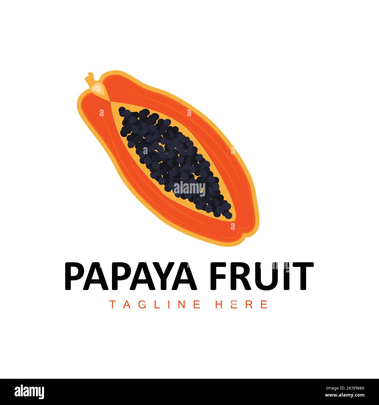 Logo papaye, vecteur de vitamine fruit, icône d'illustration de marque de produit fruit Illustration de Vecteur