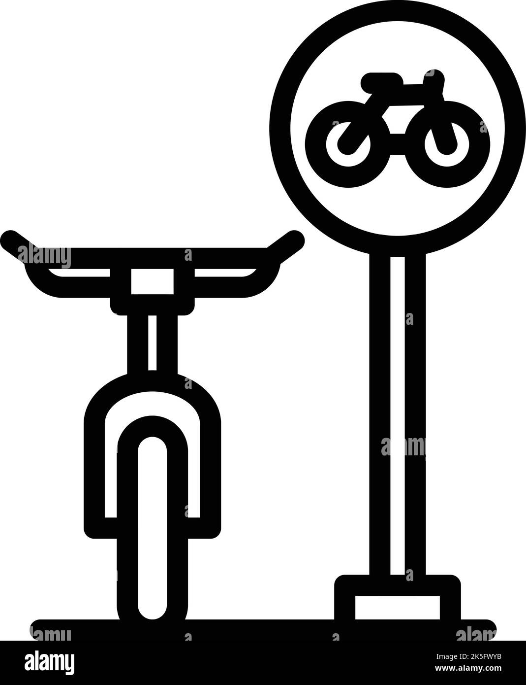 Partager le vecteur de contour de l'icône de vélo. Vélo de parking. Transports en commun Illustration de Vecteur