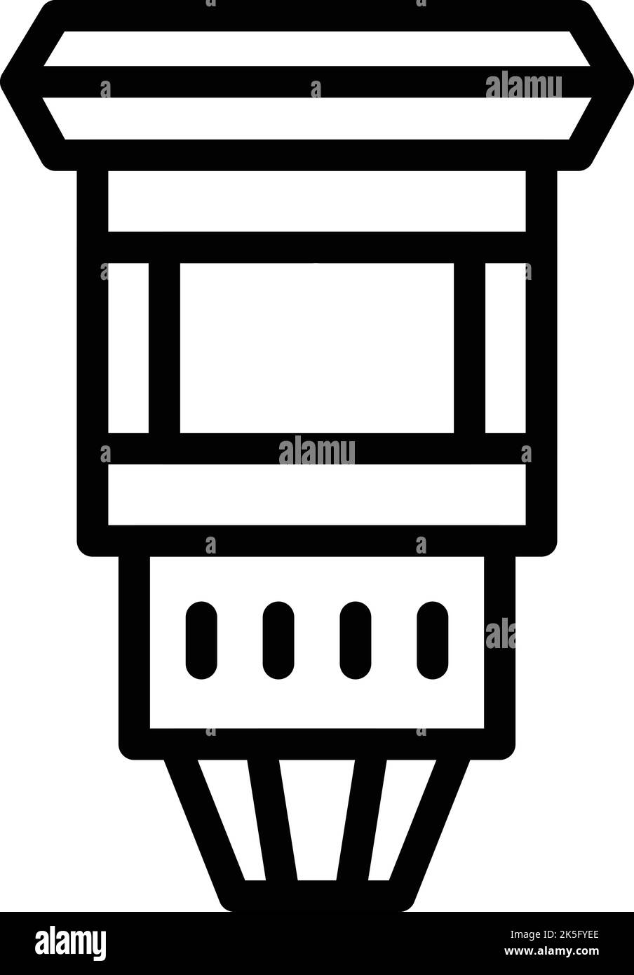 Vecteur de contour de l'icône de scène aérienne ouverte. Conduite automatique. Cinéma Illustration de Vecteur