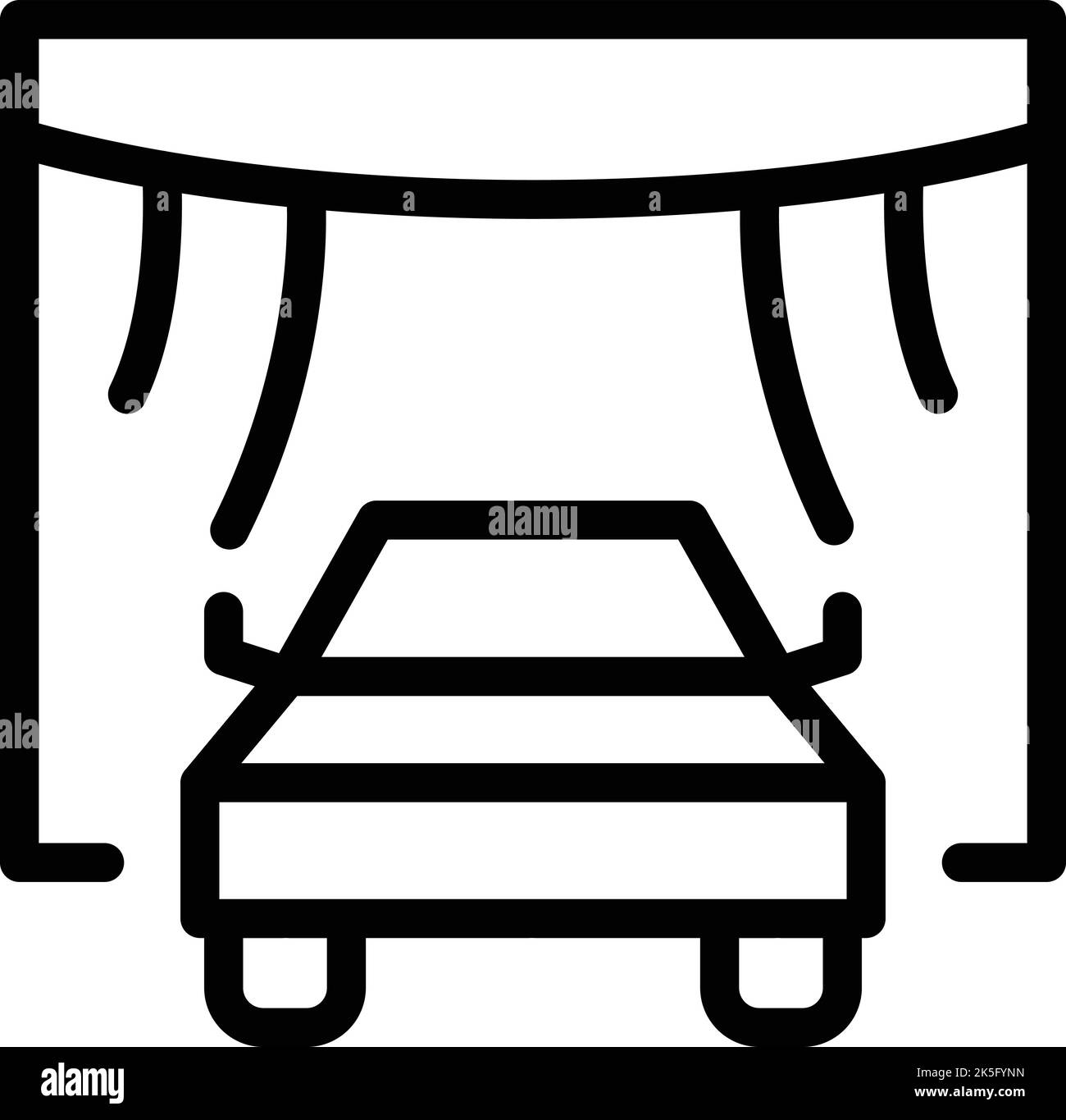 Vecteur de contour de l'icône du cinéma de stationnement public. Écran de voiture. Scène aérienne Illustration de Vecteur