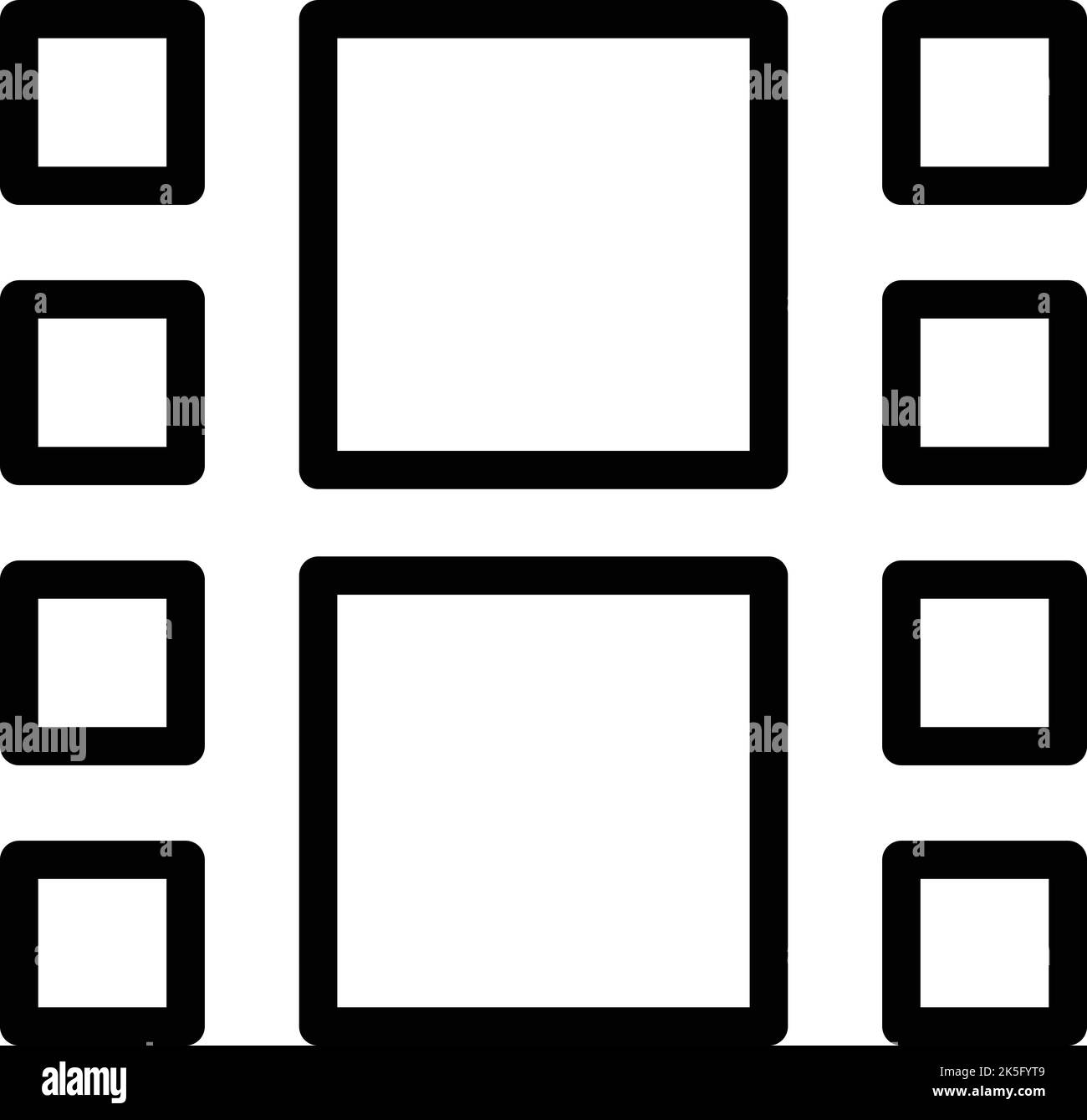 Vecteur de contour d'icône de film cinéma. Air libre. Écran de voiture Illustration de Vecteur