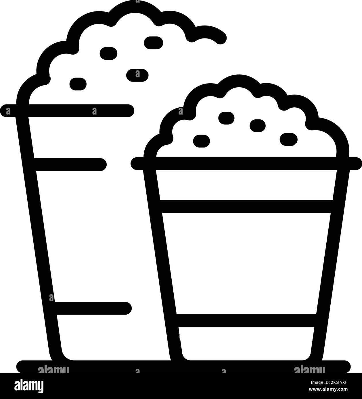 Vecteur de contour d'icône de film de scène de pop-corn. Écran de voiture. Spectacle de films Illustration de Vecteur