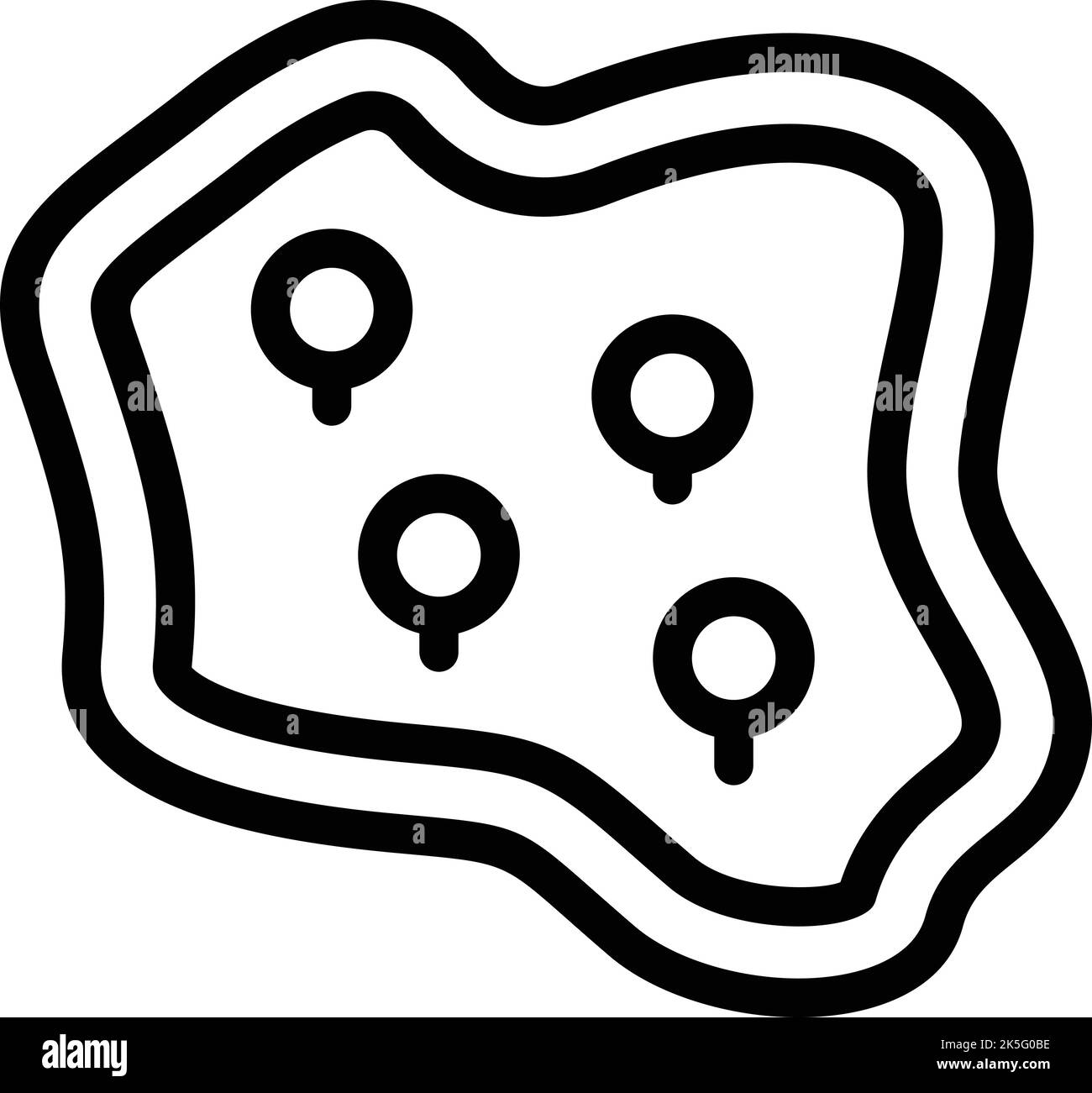 Vecteur de contour de l'icône du parc de Cracovie. Cracovie Pologne. Cirage urbain Illustration de Vecteur