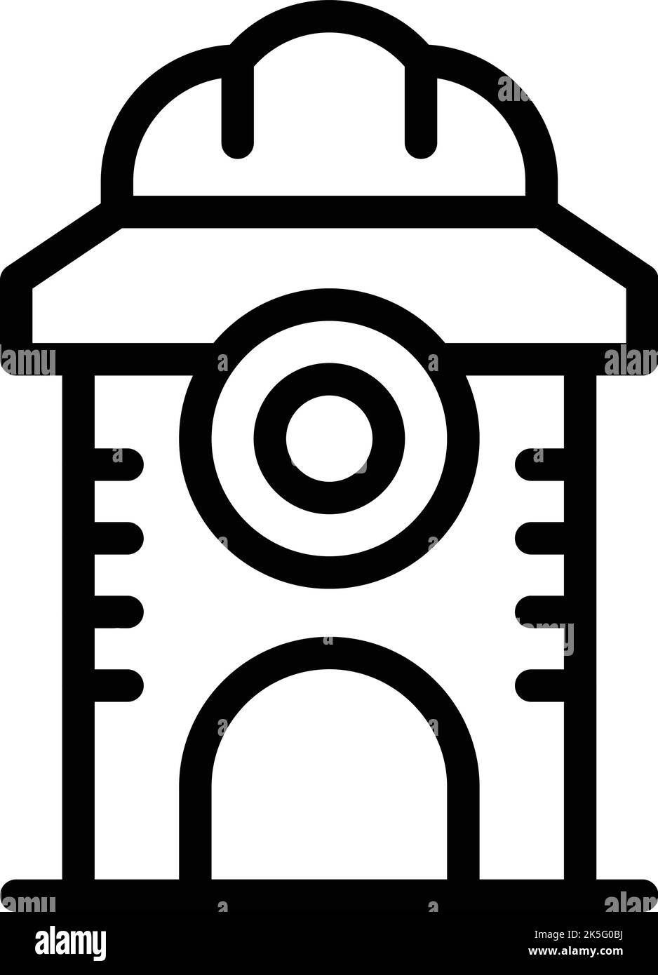 Vecteur de contour de l'icône de création de repère. Ville d'horizon. Célèbre dans le noir Illustration de Vecteur