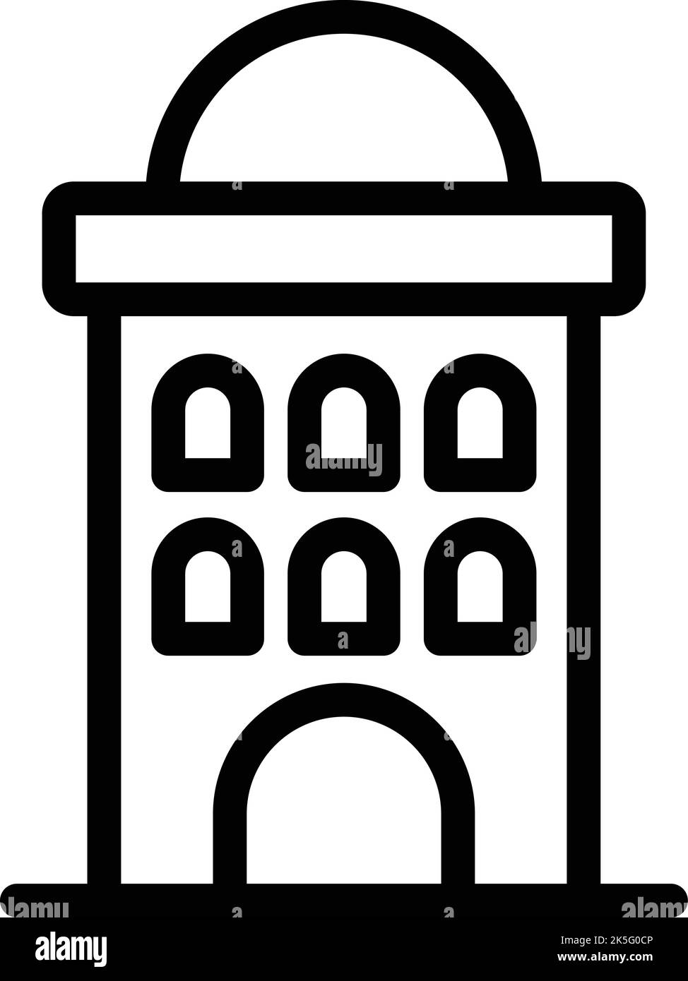 Vecteur de contour de l'icône de construction de ville. Pologne. Route sombre Illustration de Vecteur