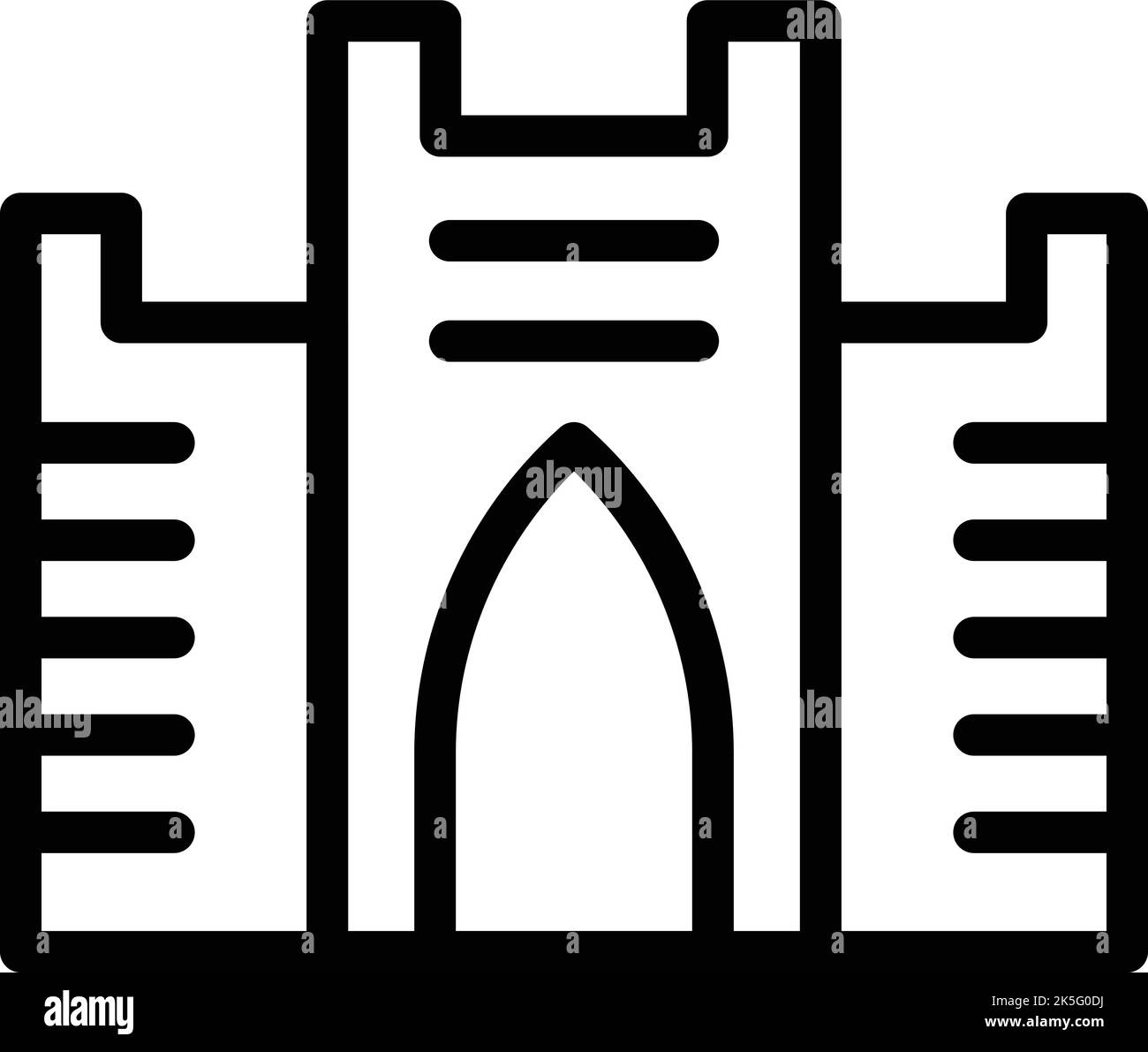 Vecteur de contour de l'icône Citadel. Horizon de la ville. Pologne cracovie Illustration de Vecteur