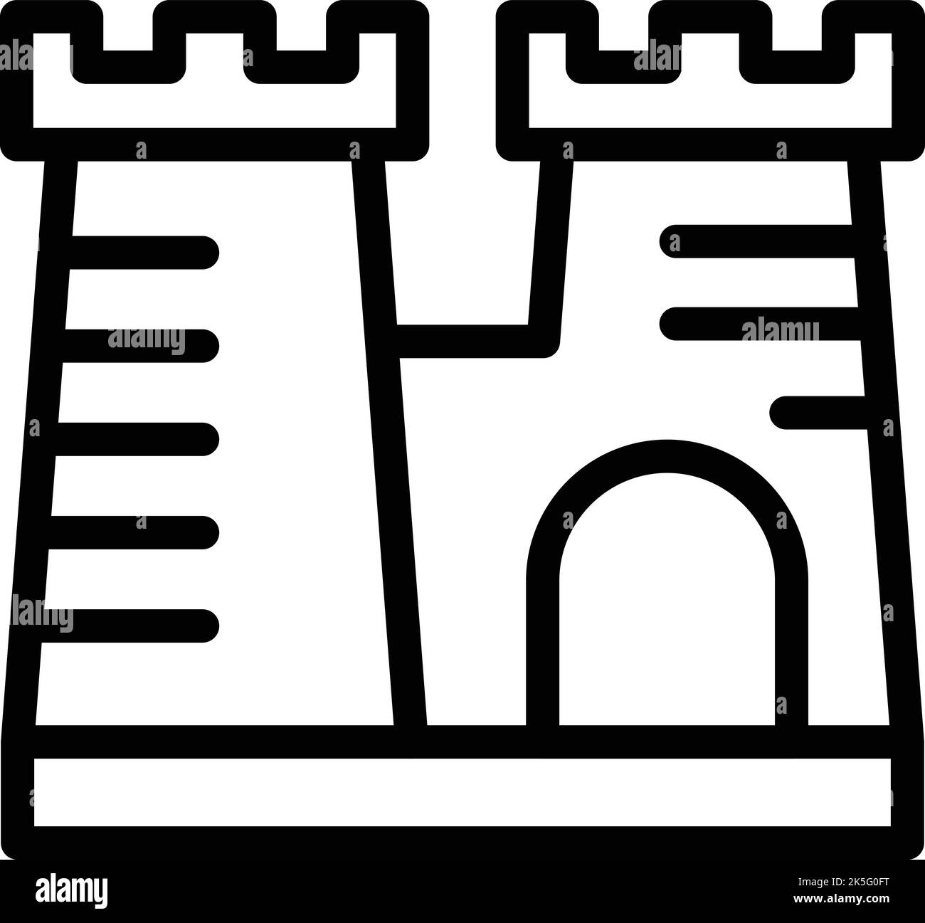 Vecteur de contour de l'icône de la citadelle de Cracovie. Cirage urbain. Cracovie pologne Illustration de Vecteur