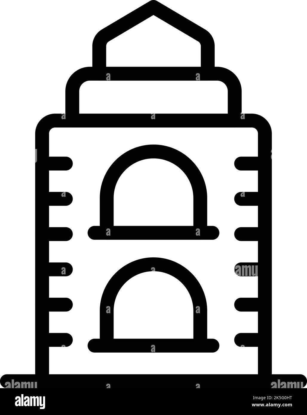 Vecteur de contour de l'icône de la tour de Cracovie. Voyages en ville. Carte polonaise Illustration de Vecteur