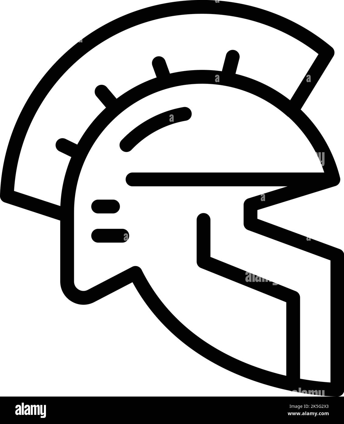 Vecteur de contour de l'icône du casque guerrier d'Athènes. Bâtiment grec. Temple grec Illustration de Vecteur