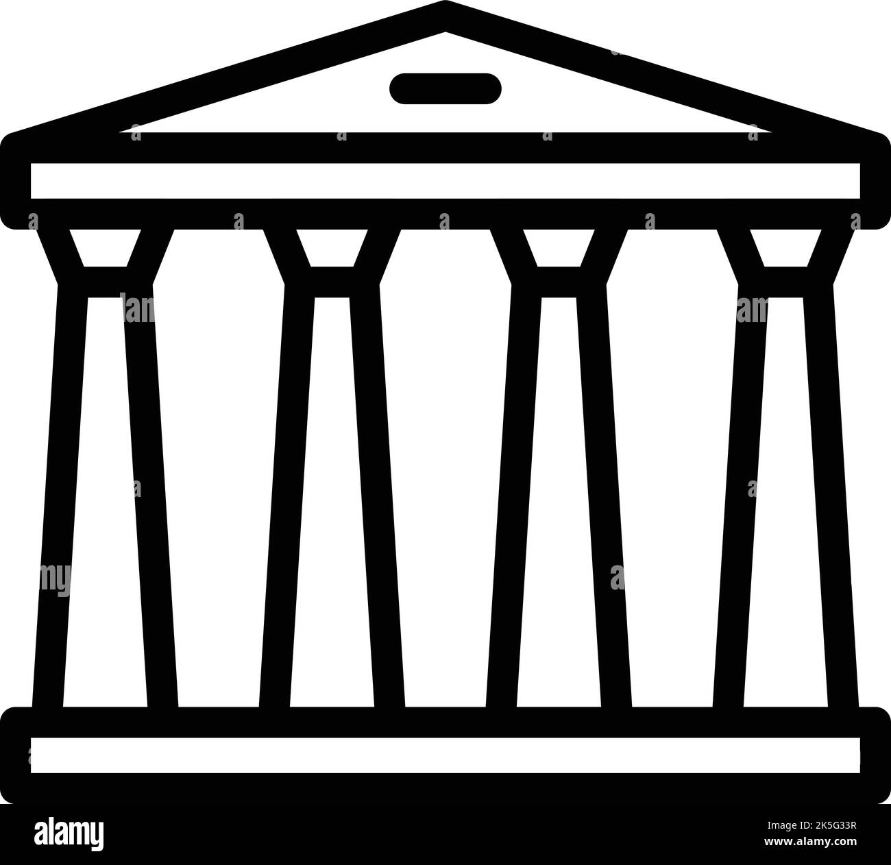 Vecteur de contour d'icône de temple de colonne. Bâtiment grec. Pilier historique Illustration de Vecteur