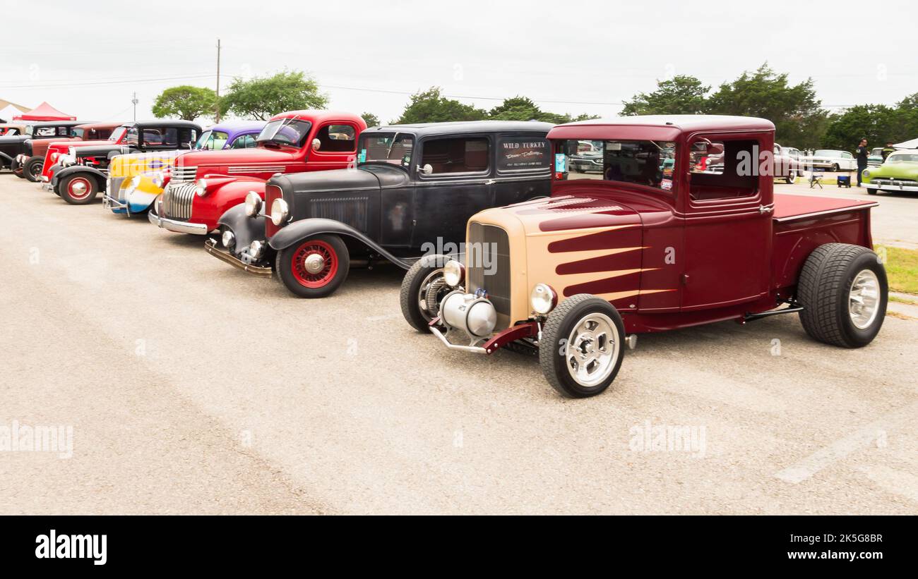 AUSTIN, TX/Etats-Unis - 17 avril 2015: Voitures personnalisées, Lonestar Round Up car show. Banque D'Images