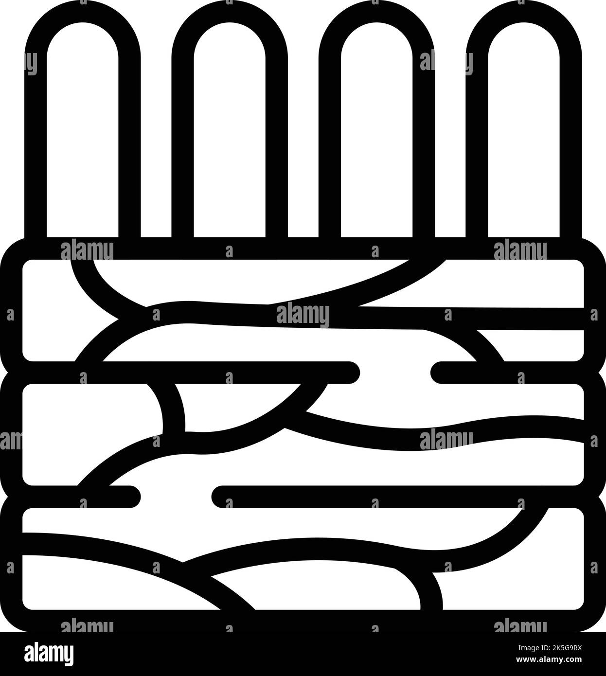 Vecteur de contour de l'icône de mur de décor. Installation à domicile. Carreaux de sol Illustration de Vecteur
