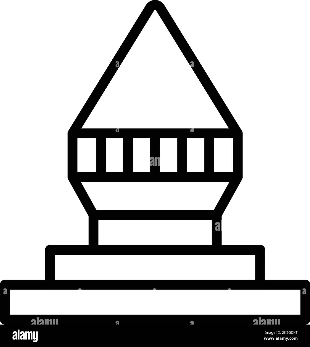 Vecteur de contour de l'icône du monument du ciel. Jour du Myanmar. Temple de repère Illustration de Vecteur