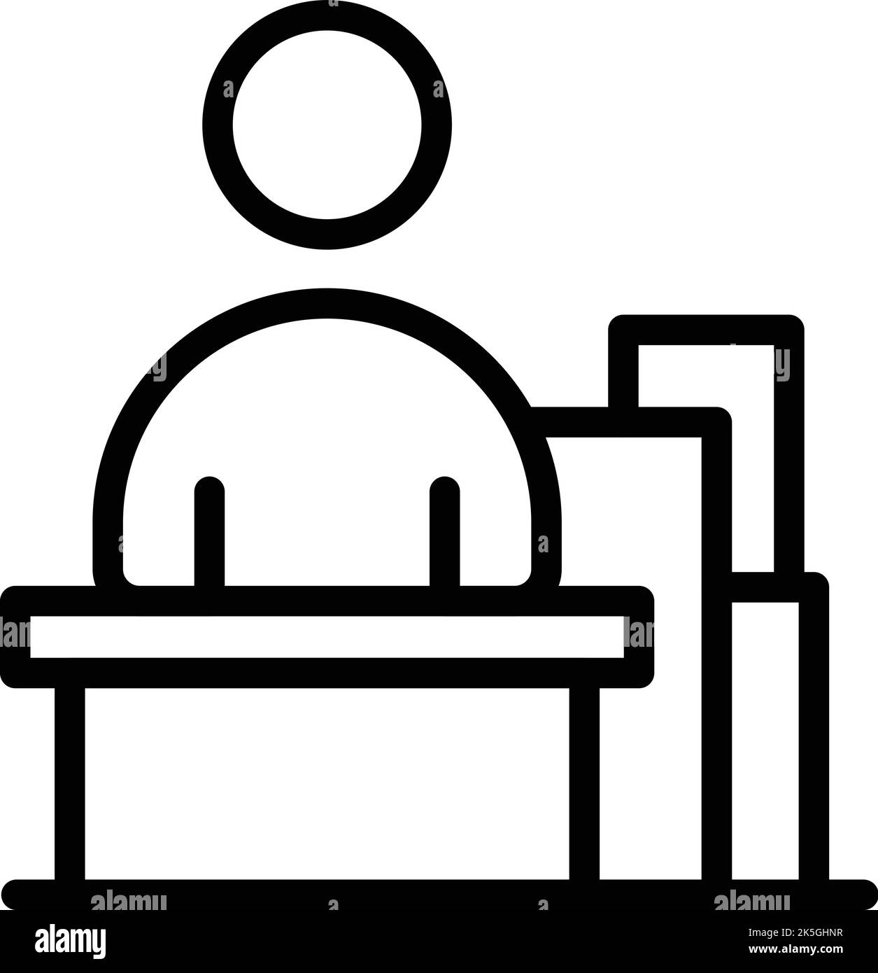 Vecteur de contour de l'icône d'entretien de la table. Soins aux patients. Santé des aînés Illustration de Vecteur