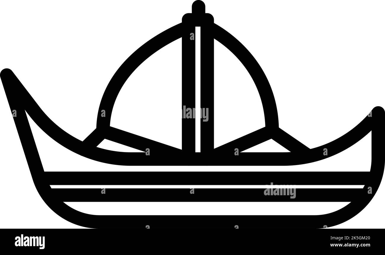 Ancienne grèce navire icône vecteur de contour. Histoire grecque. Ville de la chambre Illustration de Vecteur