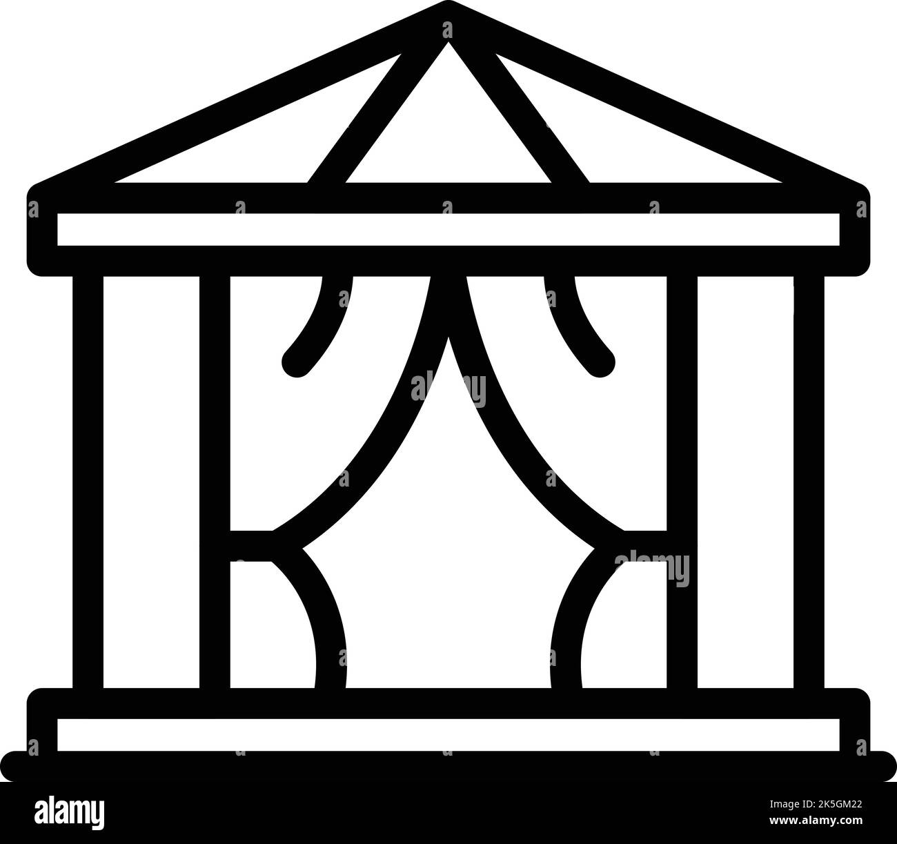 Vecteur de contour de l'icône de tente grecque. Ville romaine. Histoire ancienne Illustration de Vecteur