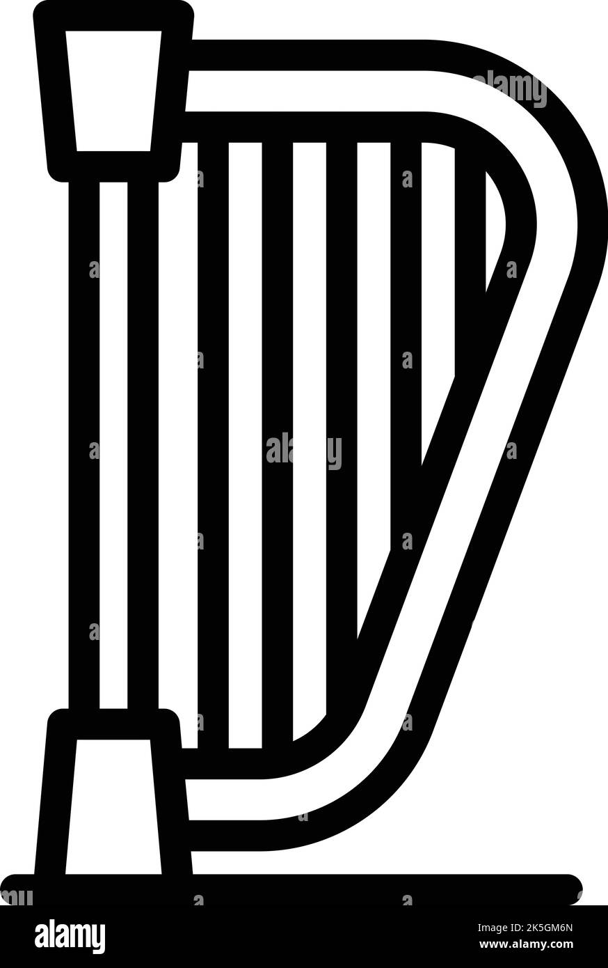 Vecteur de contour de l'icône de la harpe d'Athènes. Grèce antique. Palais du bâtiment Illustration de Vecteur