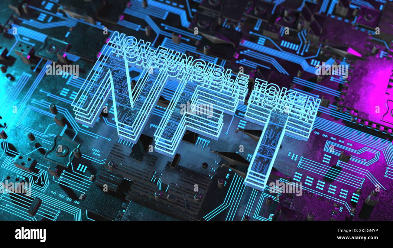 Jetons non fongibles, illustration. Banque D'Images