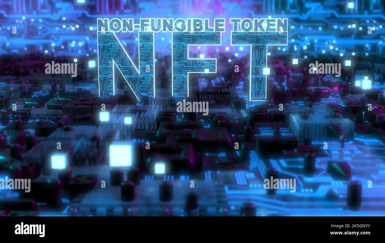 Jetons non fongibles, illustration Banque D'Images