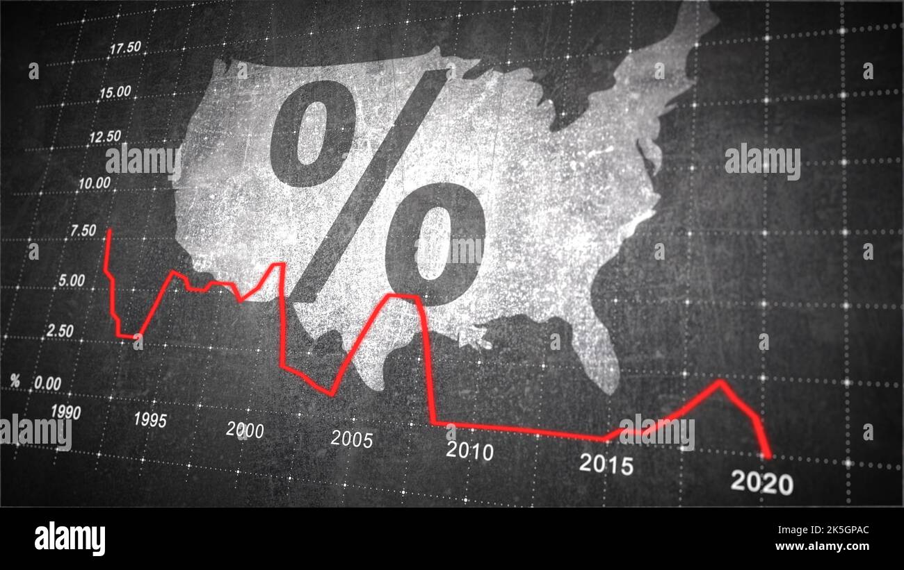 Taux d'intérêt des États-Unis, illustration Banque D'Images