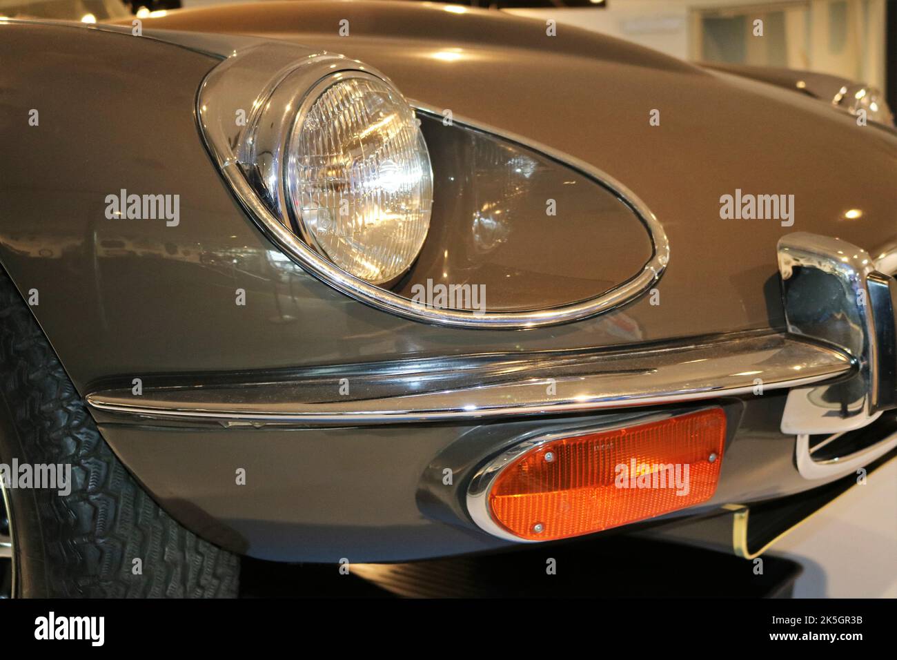 E Type Jaguar Cabriolet Soft Top. Banque D'Images