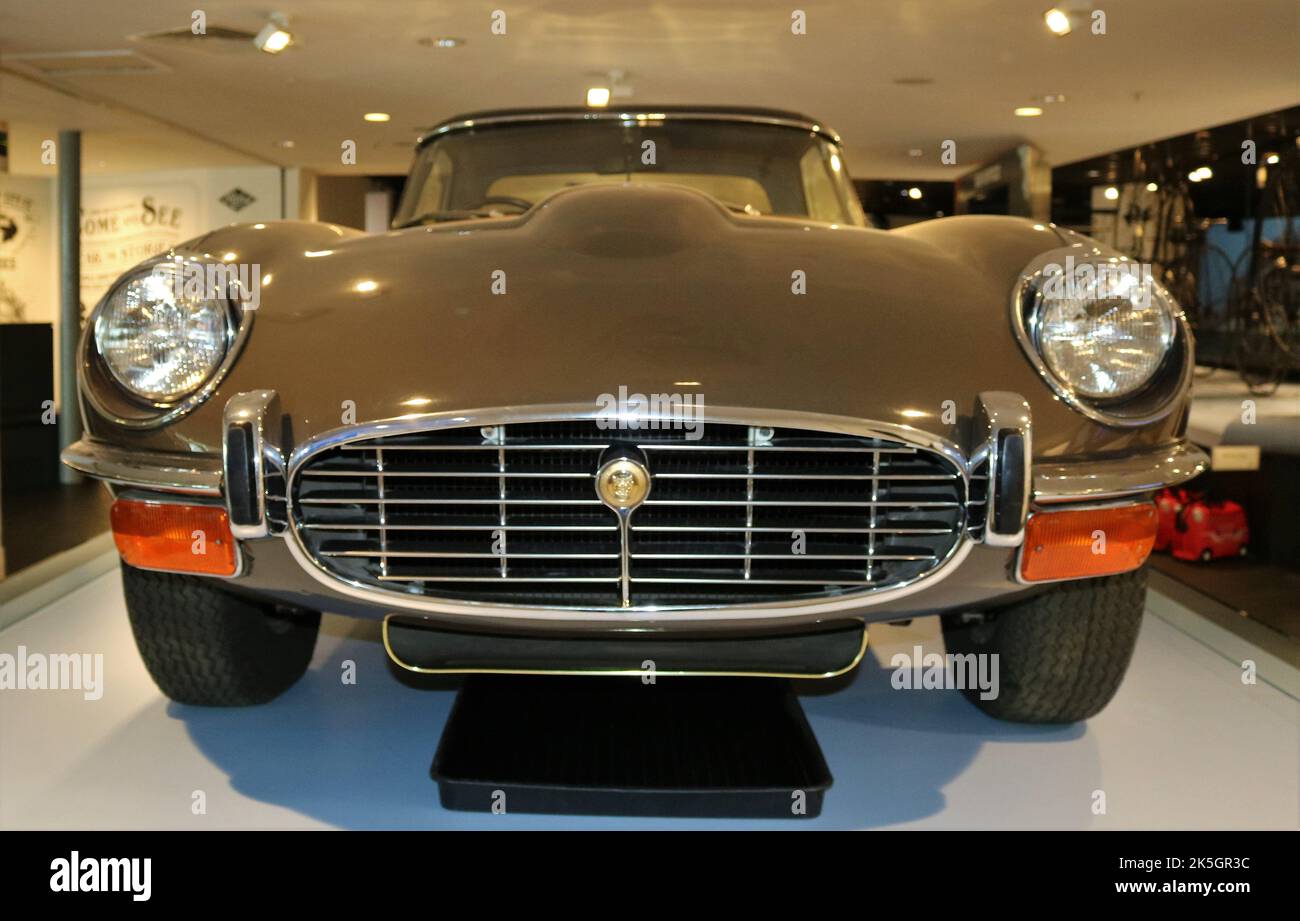 E Type Jaguar Cabriolet Soft Top. Banque D'Images