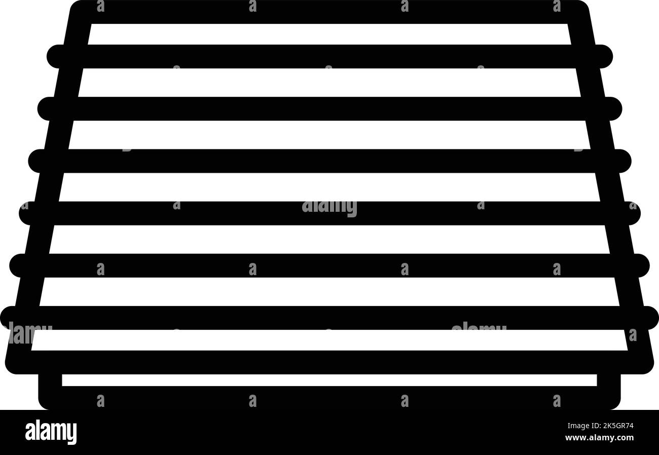 Vecteur de contour d'icône de toit en bois. Rénovation de la maison. Tôle Illustration de Vecteur